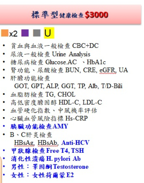標準型健康檢查
